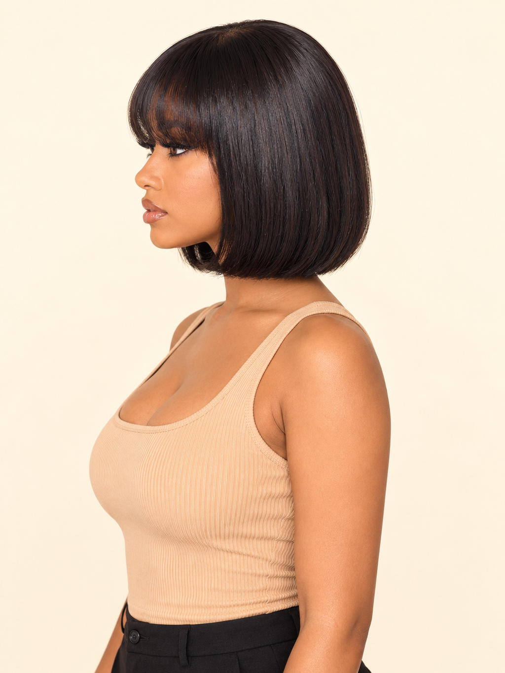 Lilly 10” Custom 2x6 HD Lace Fringe-Bob Wig