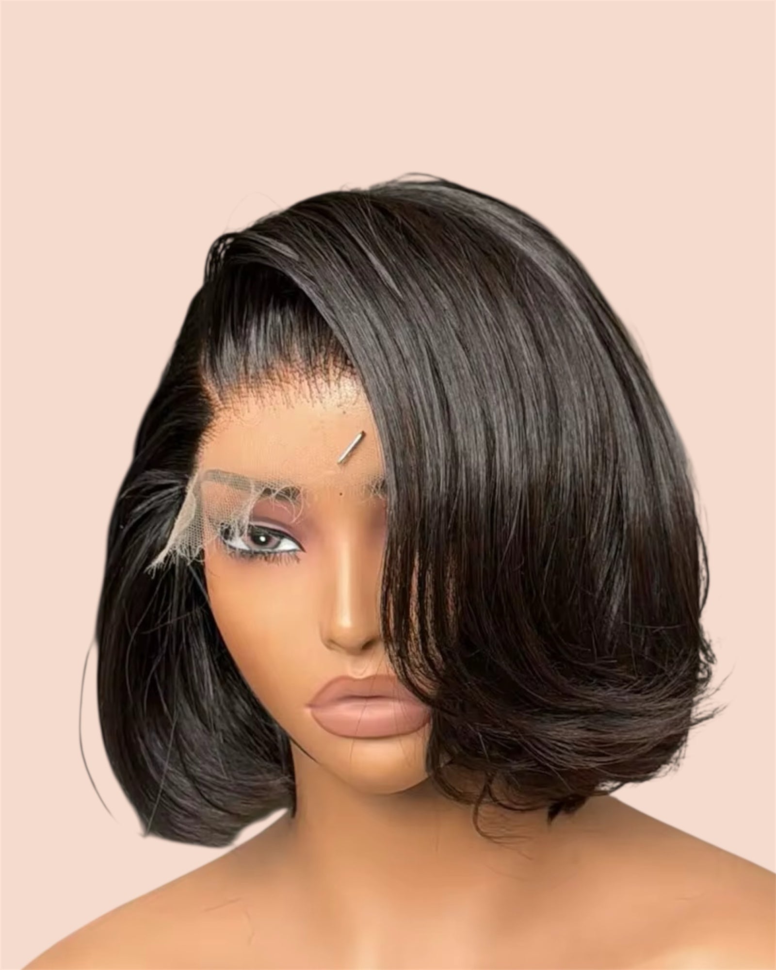 HD 5x5 Lace Closure Layered Bob Wig.