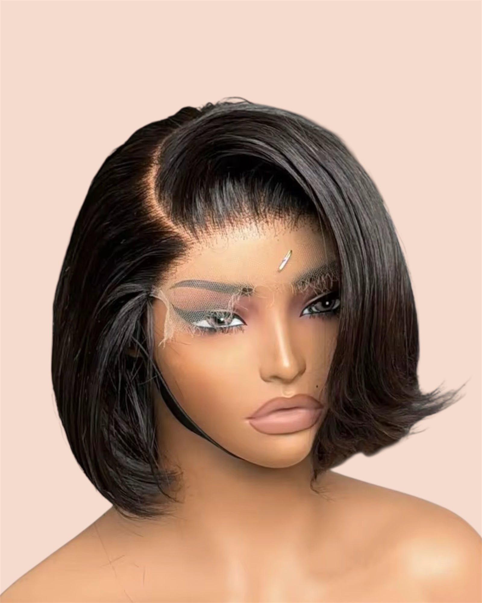HD 5x5 Lace Closure Layered Bob Wig.